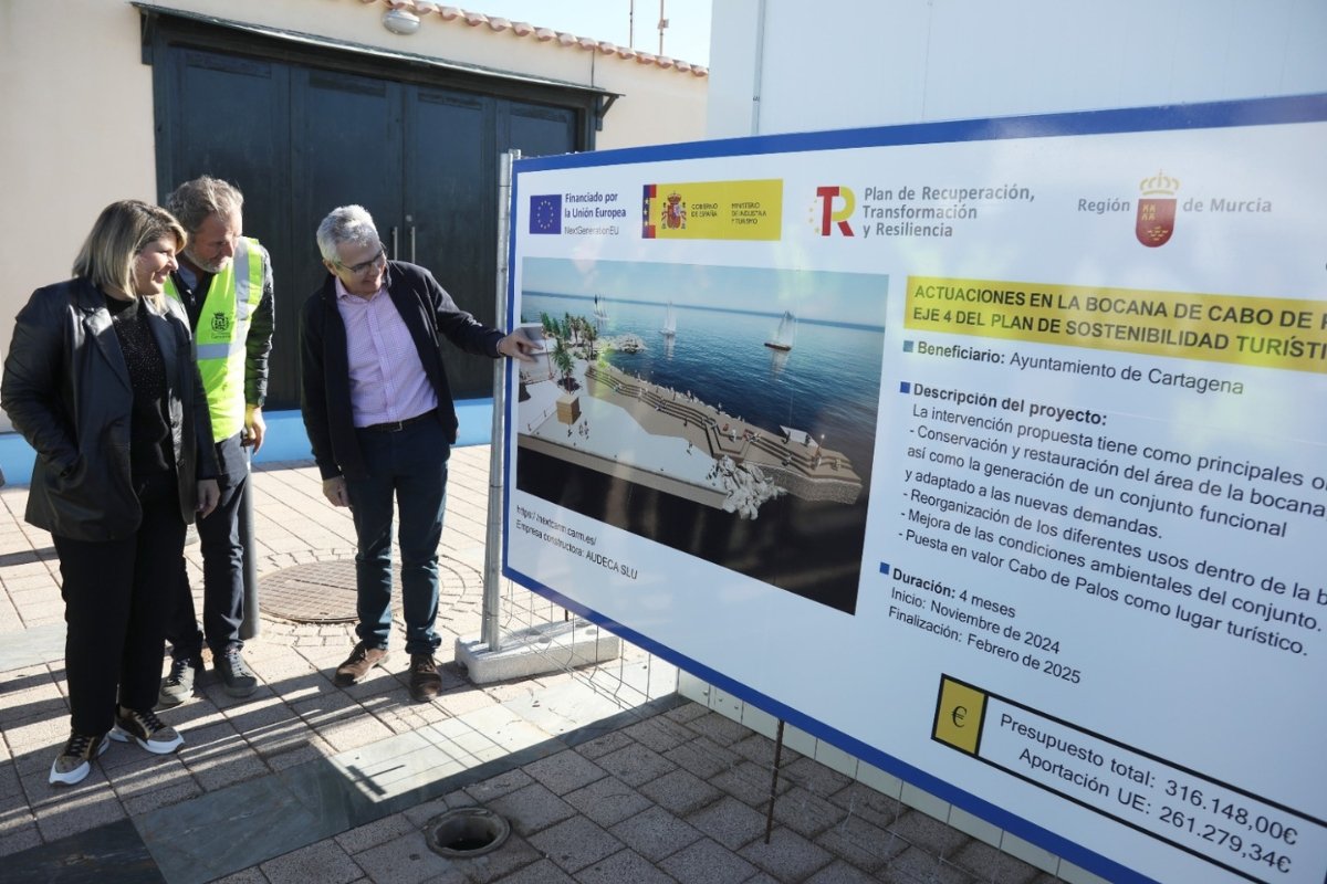 Visita a las obras de la bocana de Cabo de Palos.