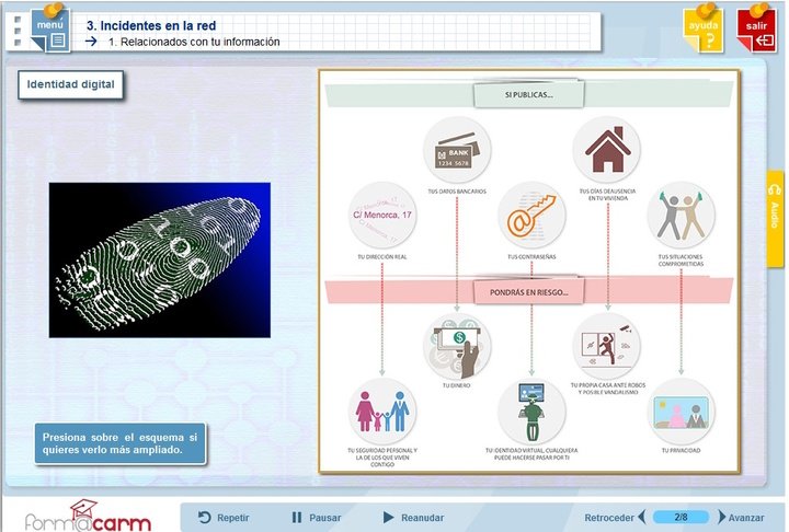 Capturar la pantalla de uno de los cursos de seguridad cibernética ofrecidos por la plataforma Form@Carm